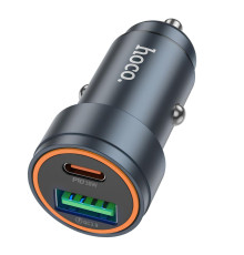 Автомобільний Зарядний Пристрій Hoco Z57A 1USB/1USB-C PD30W/QC3.0+Type-C to Type-C Колір Сiрий 6942007633147 ma35606_3347275