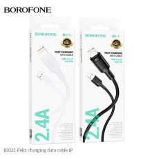 Кабель USB Borofone BX111 Lightning 2.4A М'ята упаковка Колір Чорний 2020000495925 ma38860_3868644