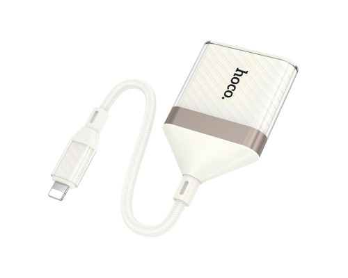 Перехідник Hoco UA40 2-in-1 Card Reader Lightning Колір Абрикосовий 6942007658720 ma37944_3665356
