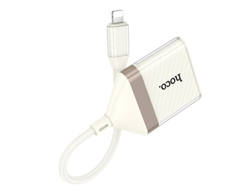 Перехідник Hoco UA40 2-in-1 Card Reader Lightning Колір Абрикосовий 6942007658720 ma37944_3665356