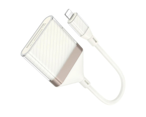 Перехідник Hoco UA40 2-in-1 Card Reader Lightning Колір Абрикосовий 6942007658720 ma37944_3665356