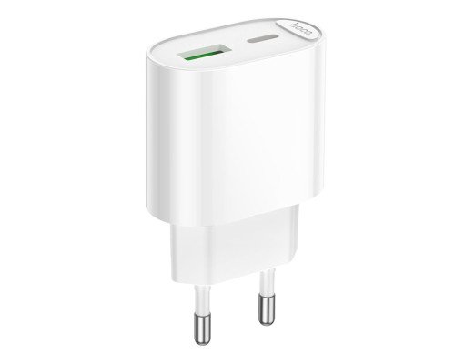 Мережевий Зарядний Пристрій Hoco C109A 1USB-C/1USB PD/QC 20W Колір Бiлий 6942007656719 ma38217_3667899