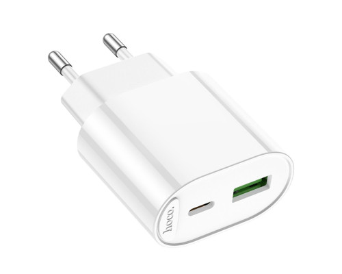 Мережевий Зарядний Пристрій Hoco C109A 1USB-C/1USB PD/QC 20W Колір Бiлий 6942007656719 ma38217_3667899