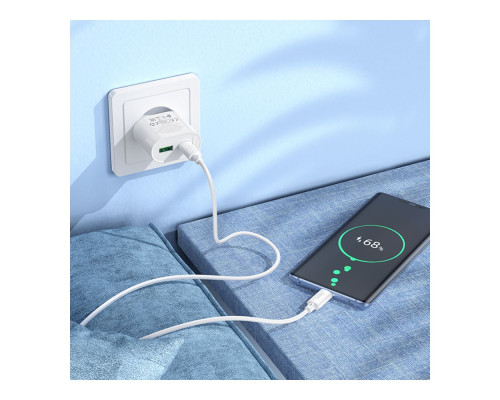 Мережевий Зарядний Пристрій Hoco C109A 1USB-C/1USB PD/QC 20W Колір Бiлий 6942007656719 ma38217_3667899