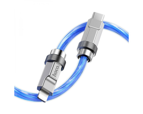 Кабель USB Hoco U113 Solid PD20W Silicone Type-C to Lightning Колір Срібло