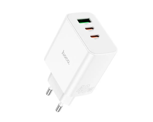 Зарядний пристрій Hoco C126A 40W 3A 1USB-A+2USB-C white PLS-00-00125558