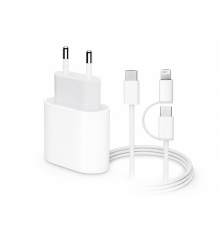 Зарядний пристрій для iPhone 35W USB-C with cable C-C+L (NO LOGO) white PLS-00-00157277