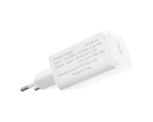 Зарядний пристрій FLYCDI FA-013 20W PD 3A USB-C з кабелем Type-C white PLS-00-00133884