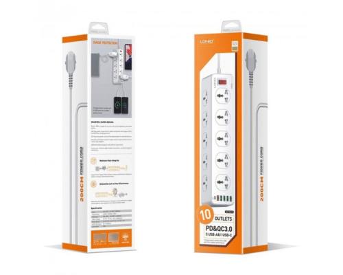 Мережевий фільтр LDNIO SC10610 18W 10A 2м white PLS-00-00102320