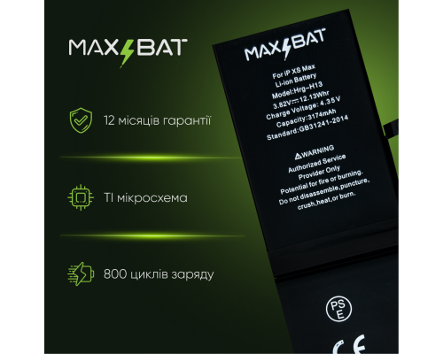 Акумулятор iPhone XS Max (Max Bat) PLS-00-00023700