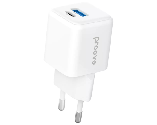 Зарядний пристрій Proove Pocket Gan Plus 25W USB-A+Type-C white PLS-00-00138624
