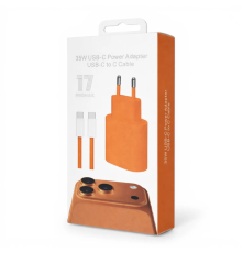 Зарядний пристрій для iPhone 17 Pro Max 35W 3A USB-C з кабелем С-C (NO LOGO) orange (УЦІНКА) PLS-00-00168581