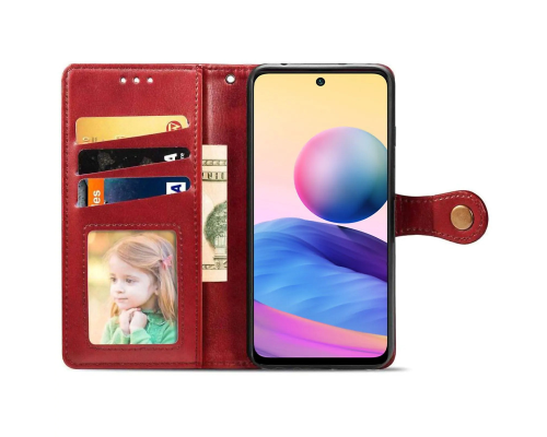Чохол-книжка Leather GETMAN with card holder Xiaomi Redmi 15C 4G (European) red PLS-00-00152022