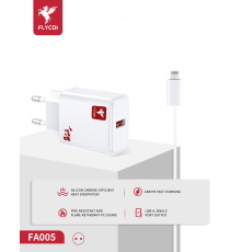 Зарядний пристрій FLYCDI FA-005 18W PD 3A USB-A з кабелем Lightning white PLS-00-00133869
