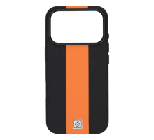 Чохол шкіряний Rally with Magnetic для iPhone 17 Pro black orange PLS-00-00164553