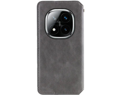 Чохол-книжка Leather Cubic Xiaomi Redmi Note 15 Pro 4G gray PLS-00-00163114