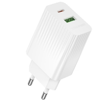 Зарядний пристрій Borofone BAS76A 30W 3A USB-A+USB-C white PLS-00-00156111