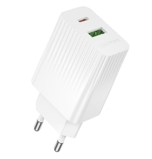 Зарядний пристрій Borofone BAS76A 30W 3A USB-A+USB-C white PLS-00-00156111