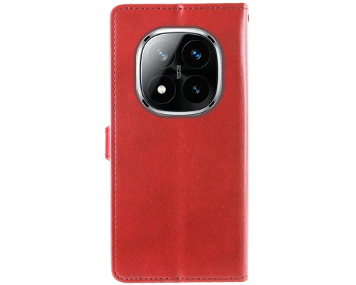 Чохол-книжка Leather GETMAN with card holder Xiaomi Redmi Note 14 Pro 5G red PLS-00-00148420