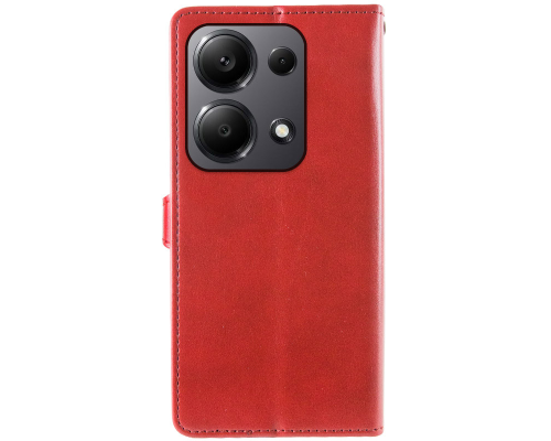 Чохол-книжка Leather GETMAN with card holder Xiaomi Redmi Note 13 5G red PLS-00-00148401