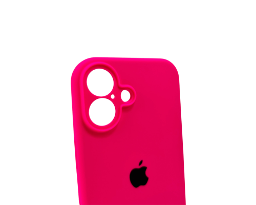Чохол Silicone Case Full Camera Protective для iPhone 16 barbie pink PLS-00-00130758