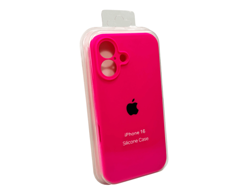 Чохол Silicone Case Full Camera Protective для iPhone 16 barbie pink PLS-00-00130758