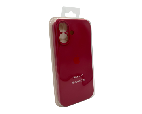 Чохол Silicone Case Full Camera Protective для iPhone 17 rose red PLS-00-00150702