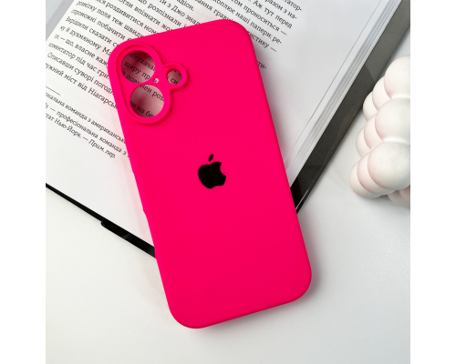 Чохол Silicone Case Full Camera Protective для iPhone 16 barbie pink PLS-00-00130758