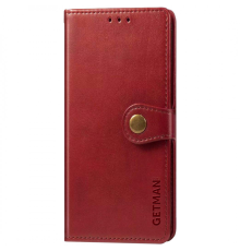 Чохол-книжка Leather GETMAN with card holder Samsung S928 Galaxy S24 Ultra red PLS-00-00128913