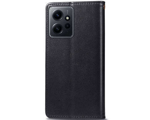 Чохол-книжка Leather GETMAN with card holder Xiaomi Redmi Note 12 4G black PLS-00-00129041