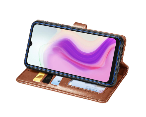 Чохол-книжка Leather GETMAN with card holder Umidigi A7s brown PLS-00-00128957