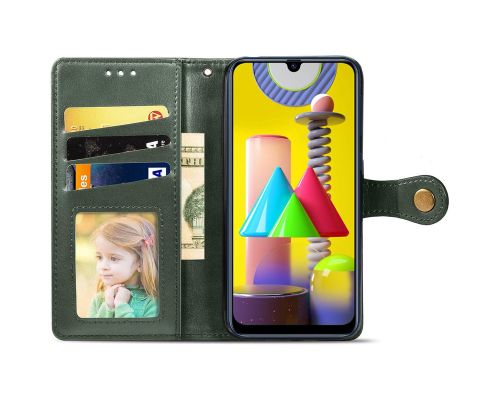 Чохол-книжка Leather GETMAN with card holder Samsung S928 Galaxy S24 Ultra green PLS-00-00128915