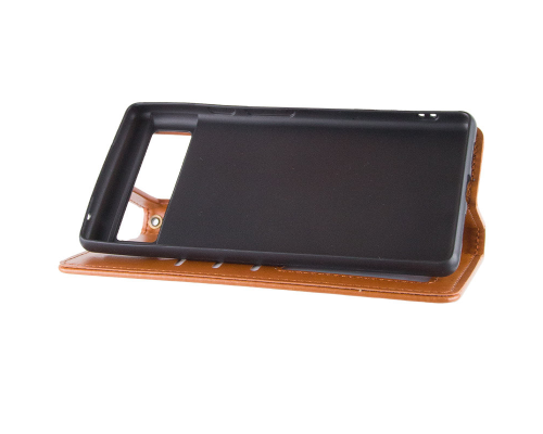Чохол-книжка Leather GETMAN with card holder Google Pixel 6 brown PLS-00-00128746