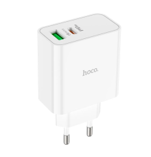 Зарядний пристрій Hoco C113A 65W 3A USB-A+USB-C white PLS-00-00139460