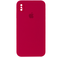 Чохол Silicone Case Квадратні Борти Full Camera iPhone X (XS) red PLS-00-00105877