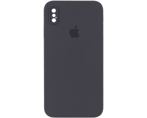 Чохол Silicone Case Квадратні Борти Full Camera iPhone X (XS) dark gray PLS-00-00105880