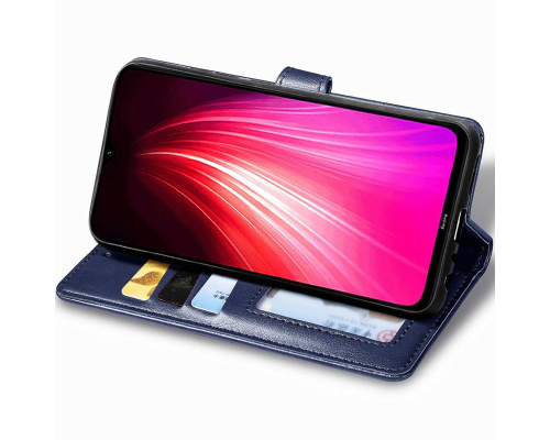 Чохол-книжка Leather GETMAN with card holder Xiaomi Redmi Note 8T blue PLS-00-00129181