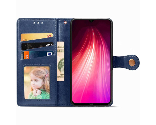 Чохол-книжка Leather GETMAN with card holder Xiaomi Redmi Note 8T blue PLS-00-00129181