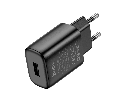 Зарядний пристрій Hoco C134A 12W 2.4A USB-A black PLS-00-00139611