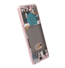 Дисплей Samsung G991 Galaxy S21 з сенсором та рамкою pink (Original) PLS-00-00057962