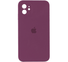 Чохол Silicone Case Квадратні Борти Full Camera iPhone 11 maroon PLS-00-00097831