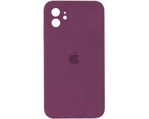 Чохол Silicone Case Квадратні Борти Full Camera iPhone 11 maroon PLS-00-00097831