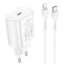 Зарядний пристрій Hoco N22 25W з кабелем Type-C to Lightning white PLS-00-00091698