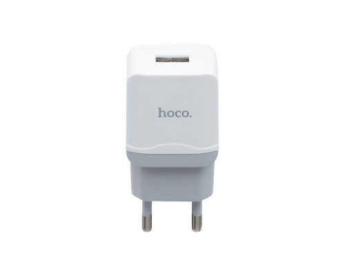 Зарядний пристрій Hoco C22A 12W 2.4A 1USB-A white PLS-00-00053346