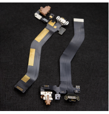 Шлейф Meizu MX6 з роз'ємом зарядки та навушників black (Original Used) PLS-00-00016411