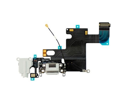 Шлейф iPhone 6 з роз'ємом зарядки white (Original Used) PLS-00-00033882