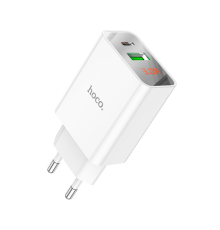 Зарядний пристрій Hoco C100A 20W 3A 1USB-A+1USB-C white PLS-00-00100407