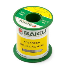 Припій BAKU BK-10005, Sn 97%, Ag 0.3%, Cu 0.7%, flux 2%, 0,5 мм, 50 г