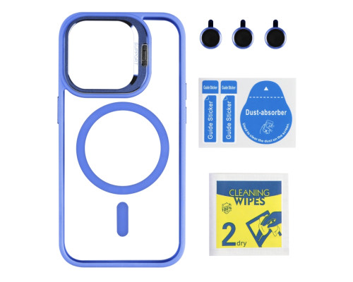 Чохол TPU+PC+Metal Stand Case with MagSafe and Camera Lenses для iPhone 14 Pro М'ята упаковка Blue ma80715_205041 2020000505747