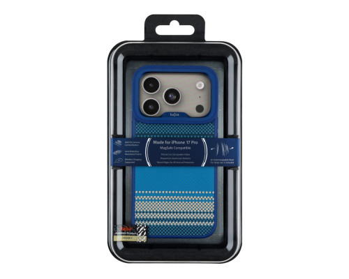Чохол Kajsa Resort Collection Gradient Stripe with MagSafe для iPhone 17 Pro Blue Plus O-Ring ma95867_248881 2020000507208